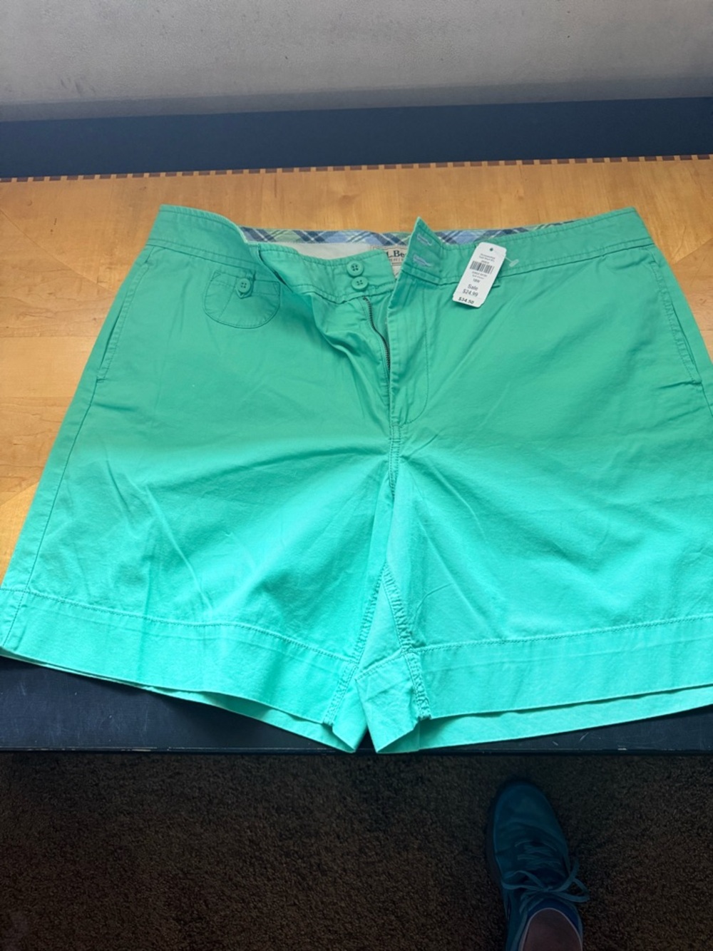 Women's Green Cotton Shorts